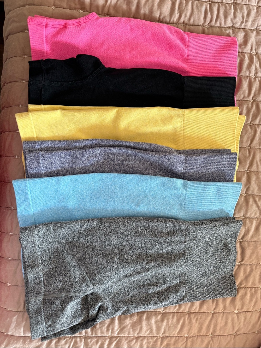 Stretch Bike Shorts - Pink, Black, Yellow, Gray, Blue, Heather Gray